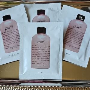 Philosphy Amazing Grace Shower Gel & Shampoo With Milk Protein Sample Packets X4
